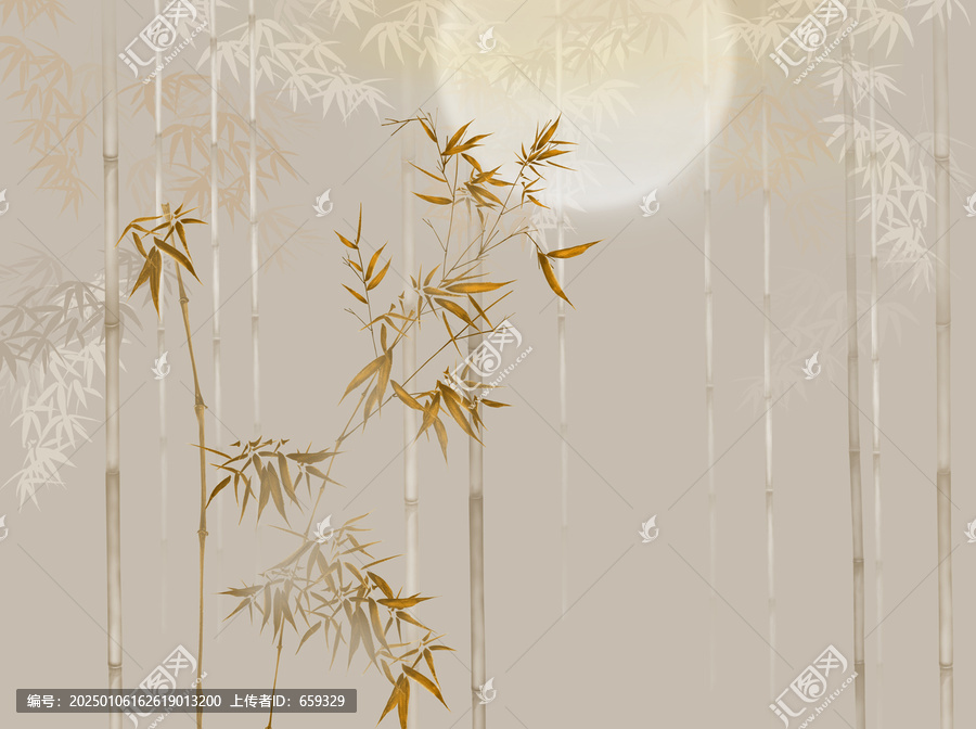 水墨竹林背景墻
