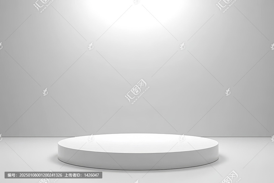 簡(jiǎn)潔白色圓形展示臺(tái)背景圖