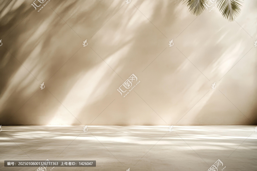 自然光影的米白色空間背景