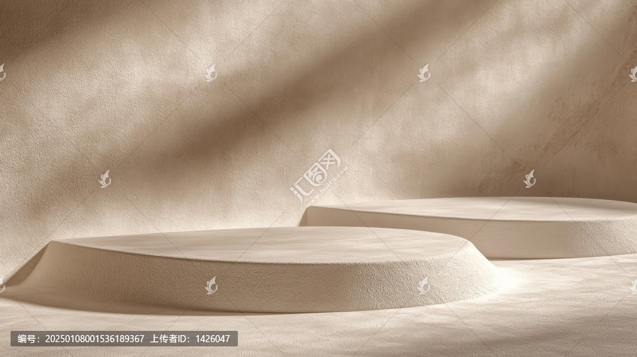 米白色簡(jiǎn)約產(chǎn)品展示臺(tái)