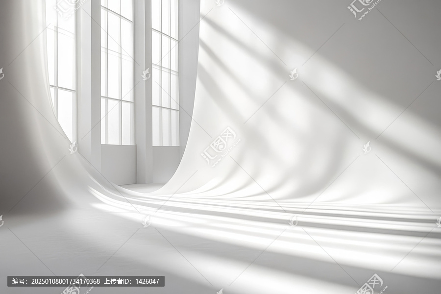 純白布料室內場景