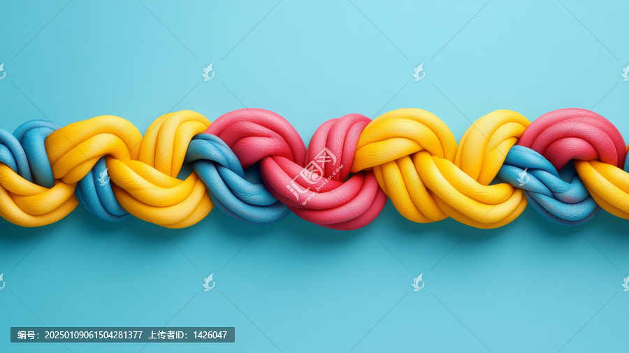 色彩交織的抽象纏繞