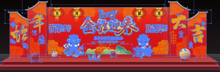 蛇年春節(jié)舞臺(tái)背景