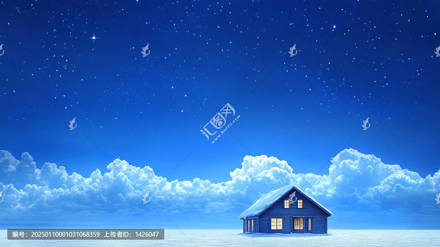 星空下的寧靜小屋