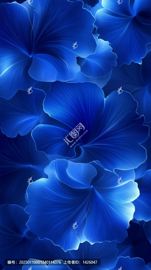 抽象藍(lán)色花卉圖案背景