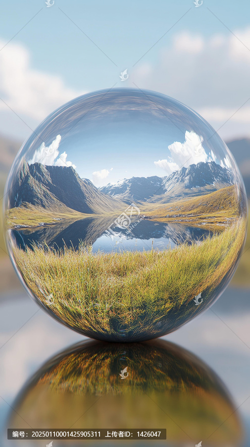 水晶球中的自然風(fēng)景