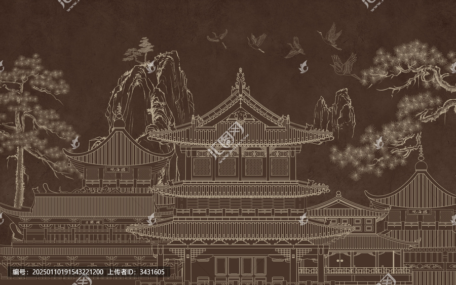 古建筑裝飾畫