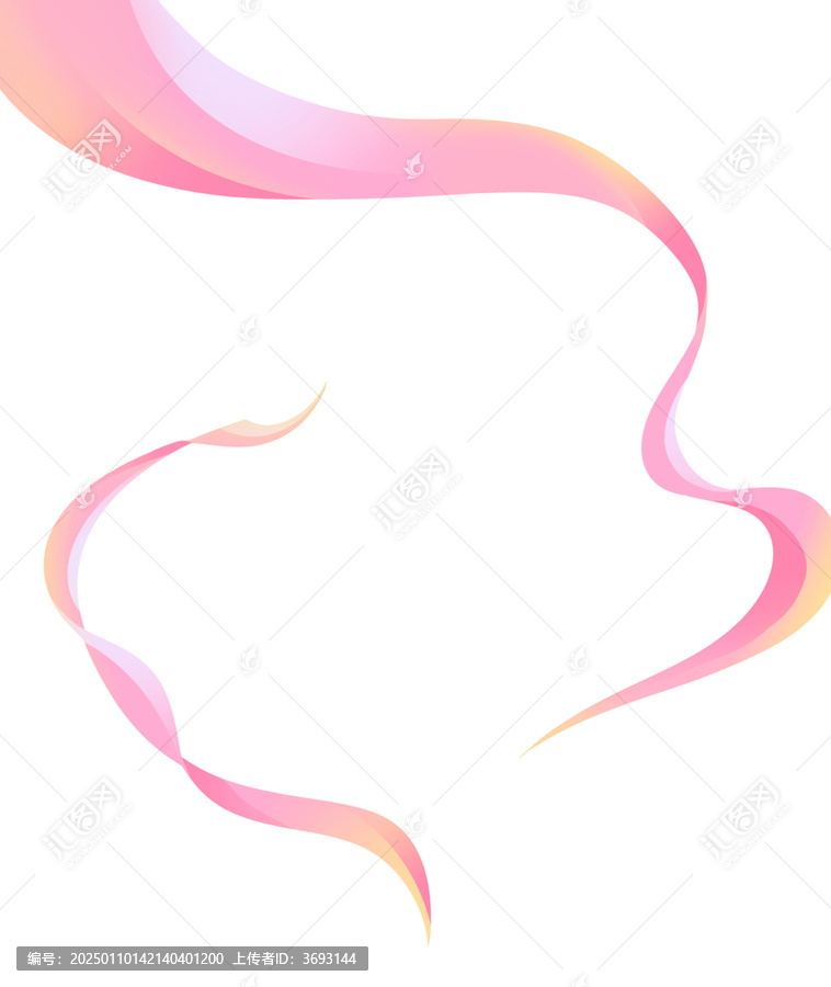 粉色飄帶絲帶元素插畫