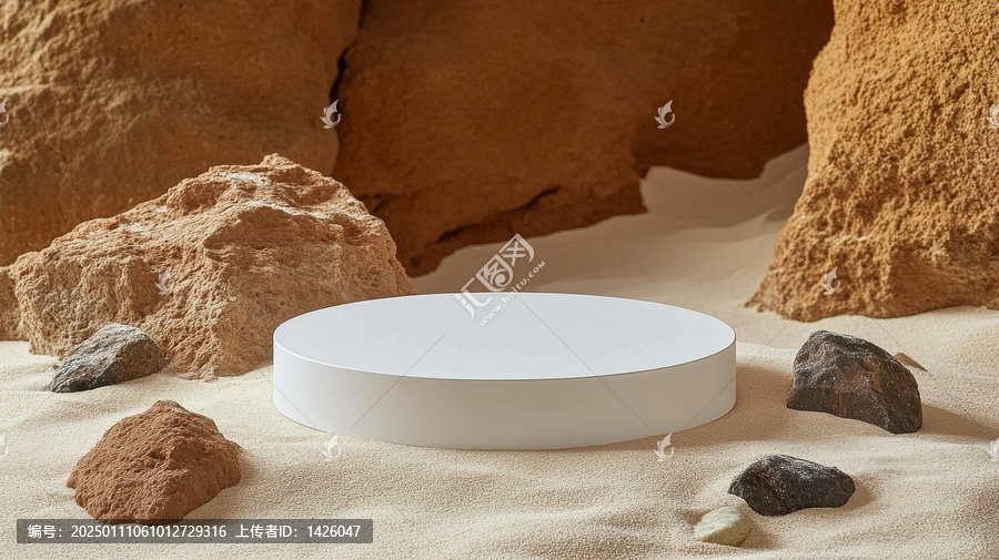 沙漠場景白色展示臺