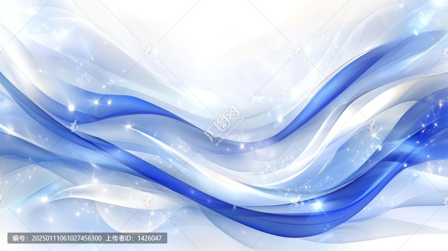 抽象藍(lán)色白色流淌的波紋