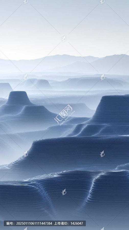 抽象朦朧山脈景觀(guān)圖