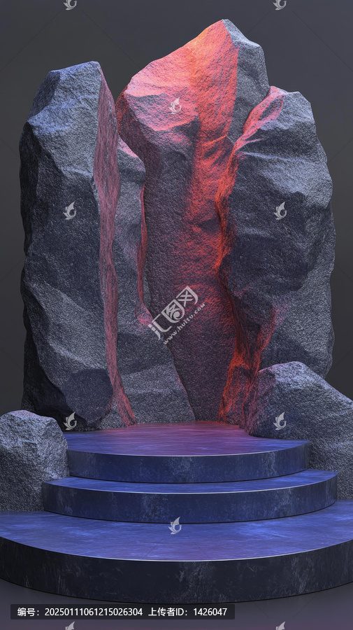 抽象石質(zhì)平臺(tái)展示設(shè)計(jì)
