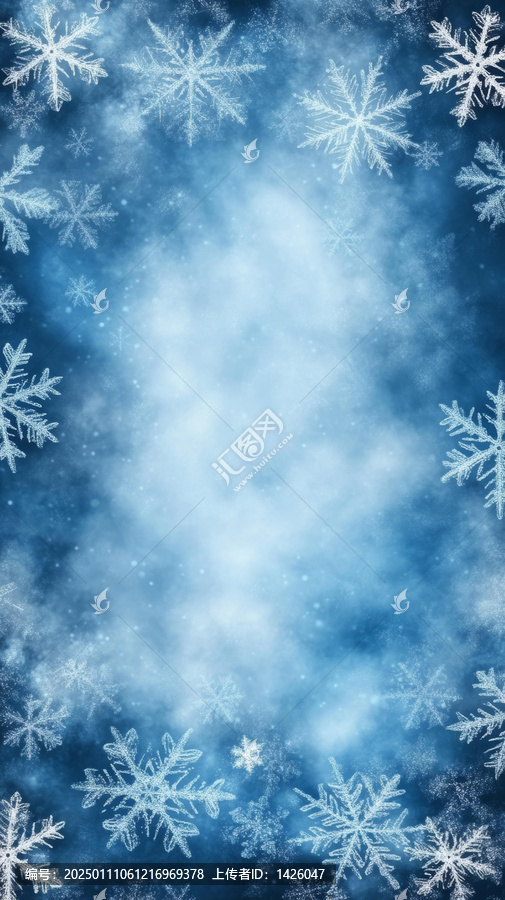 夢幻冬日雪花背景圖設(shè)計