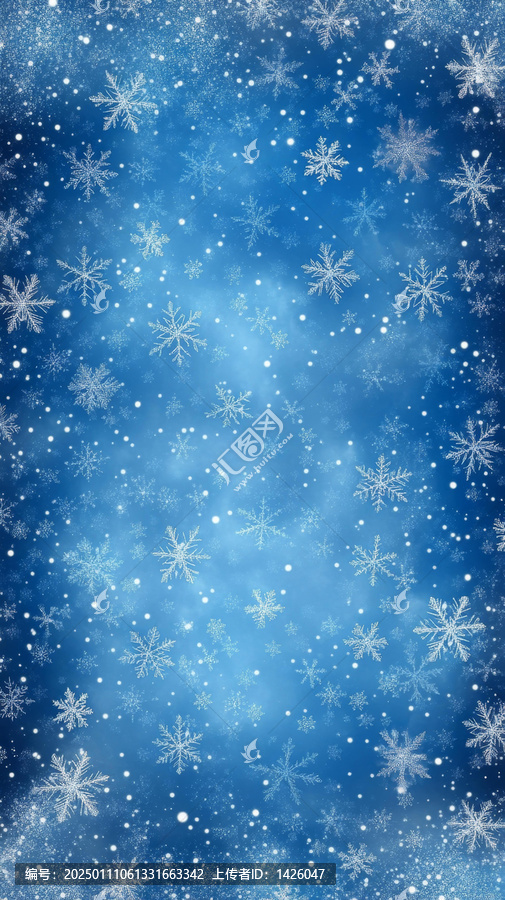 冬日雪花背景圖