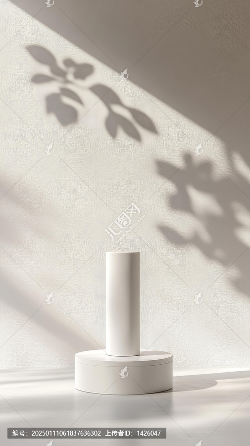 現(xiàn)代簡約白色圓柱展示臺(tái)