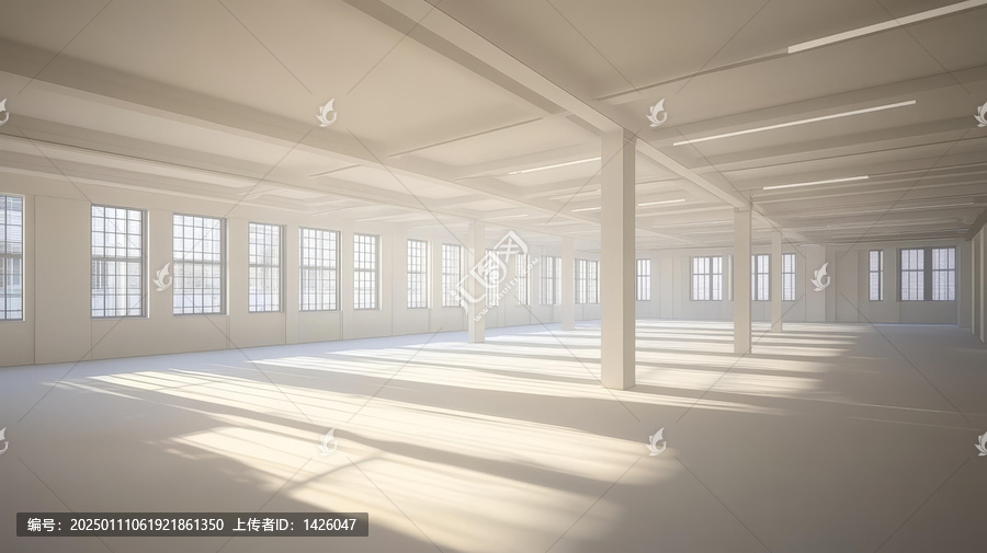 空曠的白色工業(yè)loft室內(nèi)設(shè)計(jì)