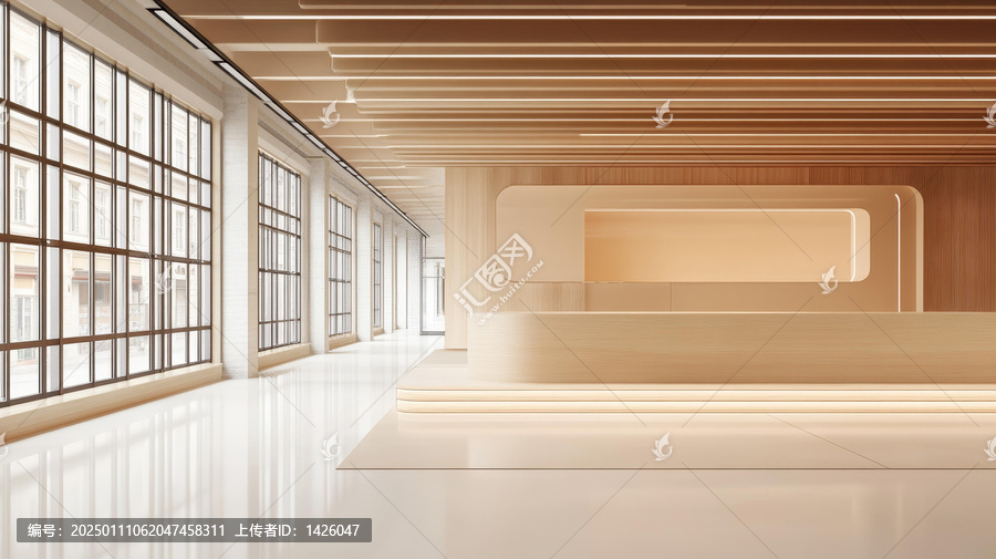 現(xiàn)代極簡風(fēng)格木質(zhì)接待大廳