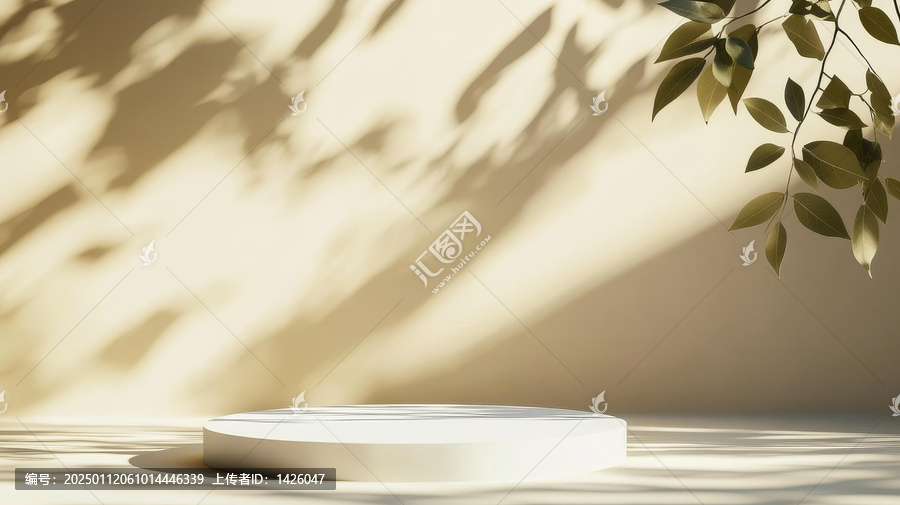 自然光影下的產(chǎn)品展示臺