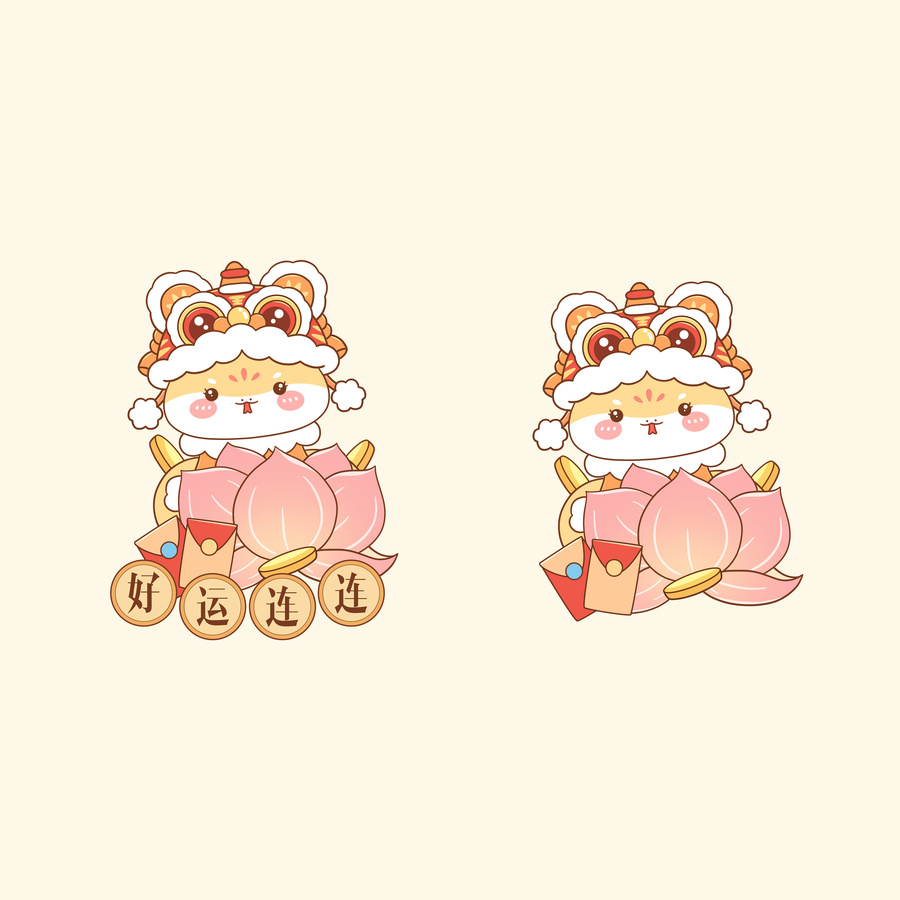 蛇年文創(chuàng)插畫好運(yùn)連連