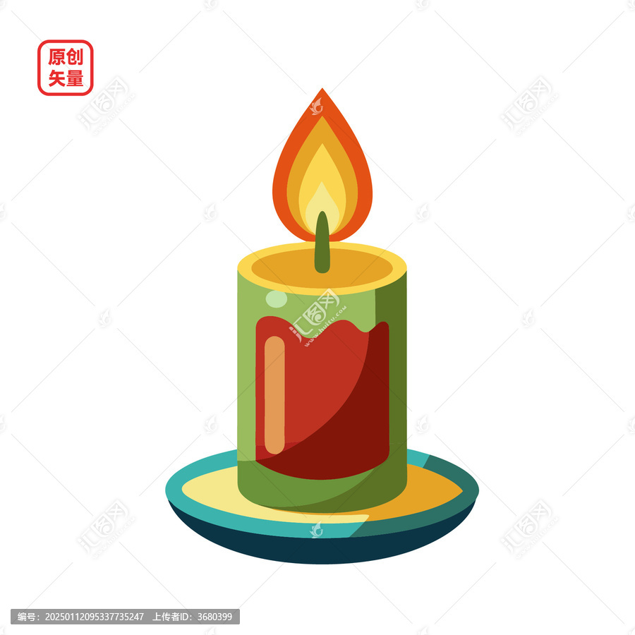 矢量插圖燃燒蠟燭照明祈福