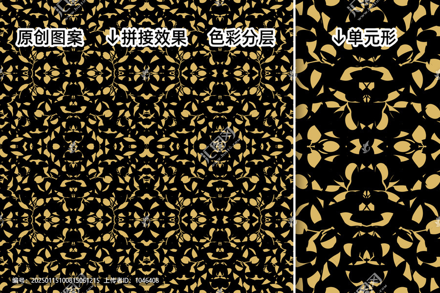 黑金色數(shù)碼印花圖案