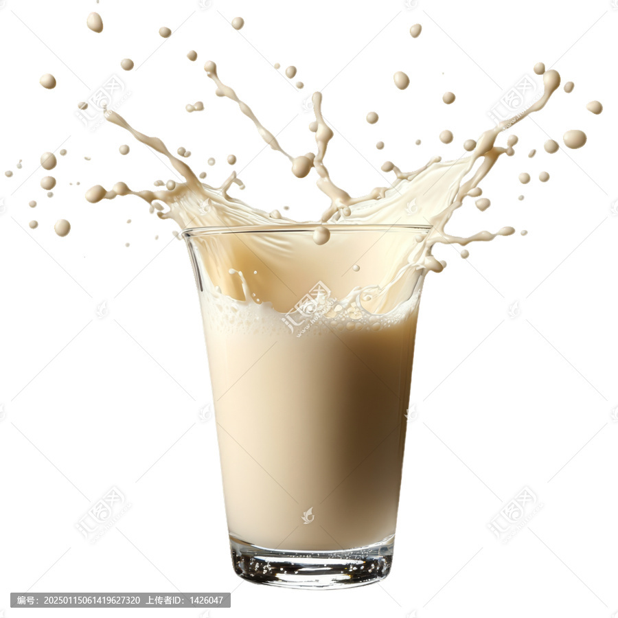 [免摳素材]玻璃杯中美味的牛奶飛濺