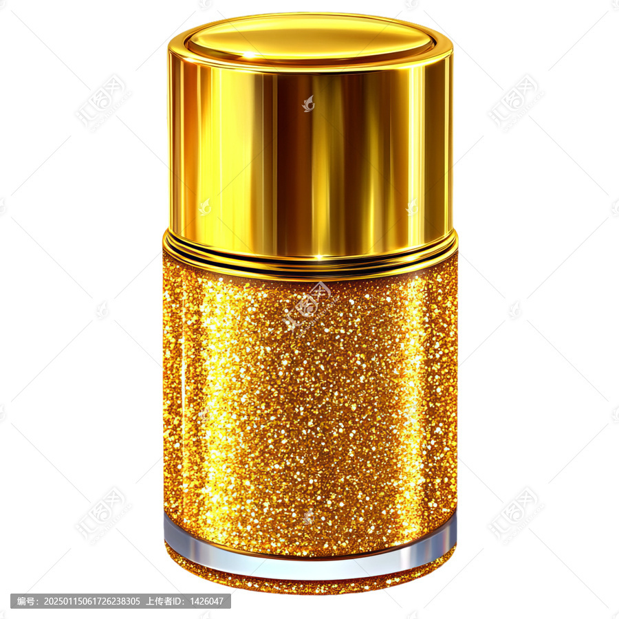 [免摳素材]金色閃光化妝品瓶插圖