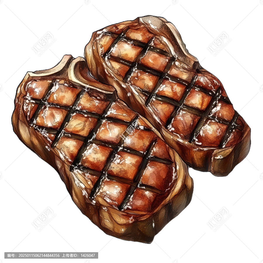[免摳素材]美味烤牛排圖