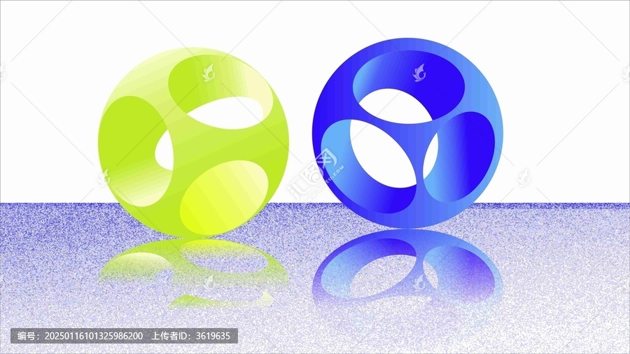 立體空心球圖形元素