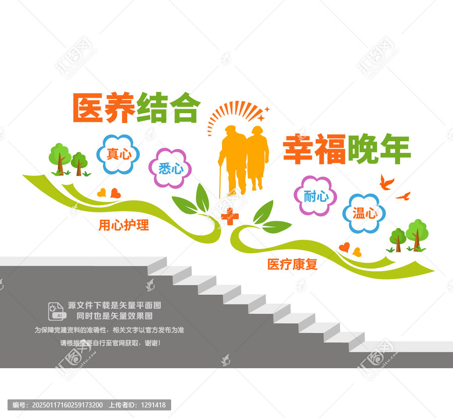 老年醫(yī)療養(yǎng)護(hù)樓梯墻