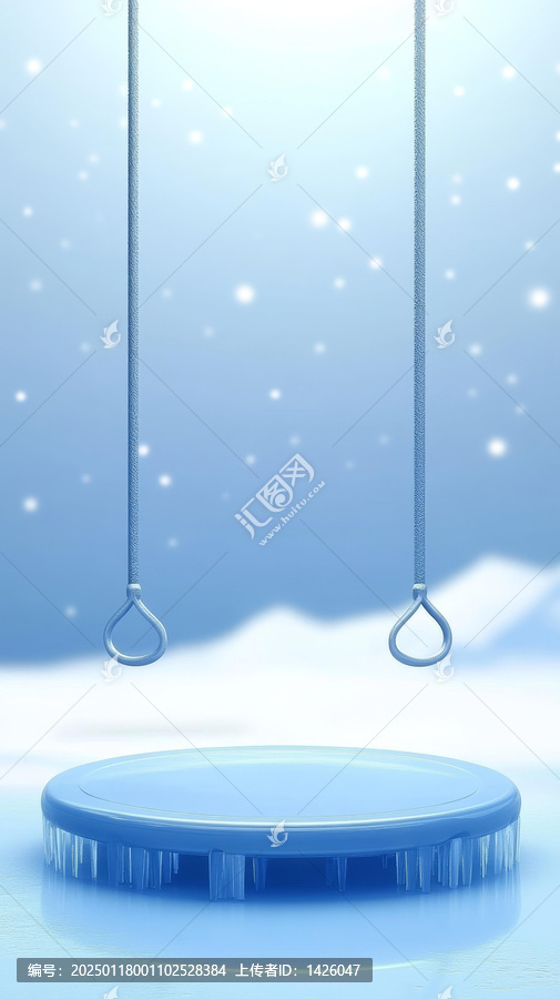 冬季藍(lán)色冰雪舞臺