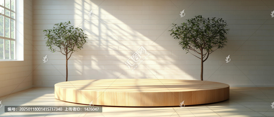 現(xiàn)代木質(zhì)圓形展示臺(tái)