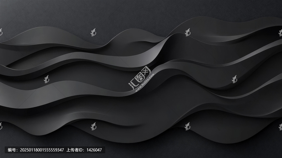 抽象黑色波浪紋理設計