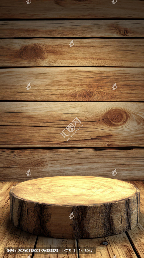 木質(zhì)樹樁展示背景圖