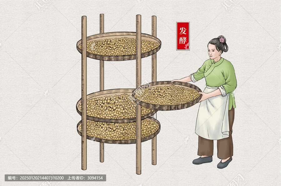 傳統(tǒng)醬油釀造黃豆發(fā)酵