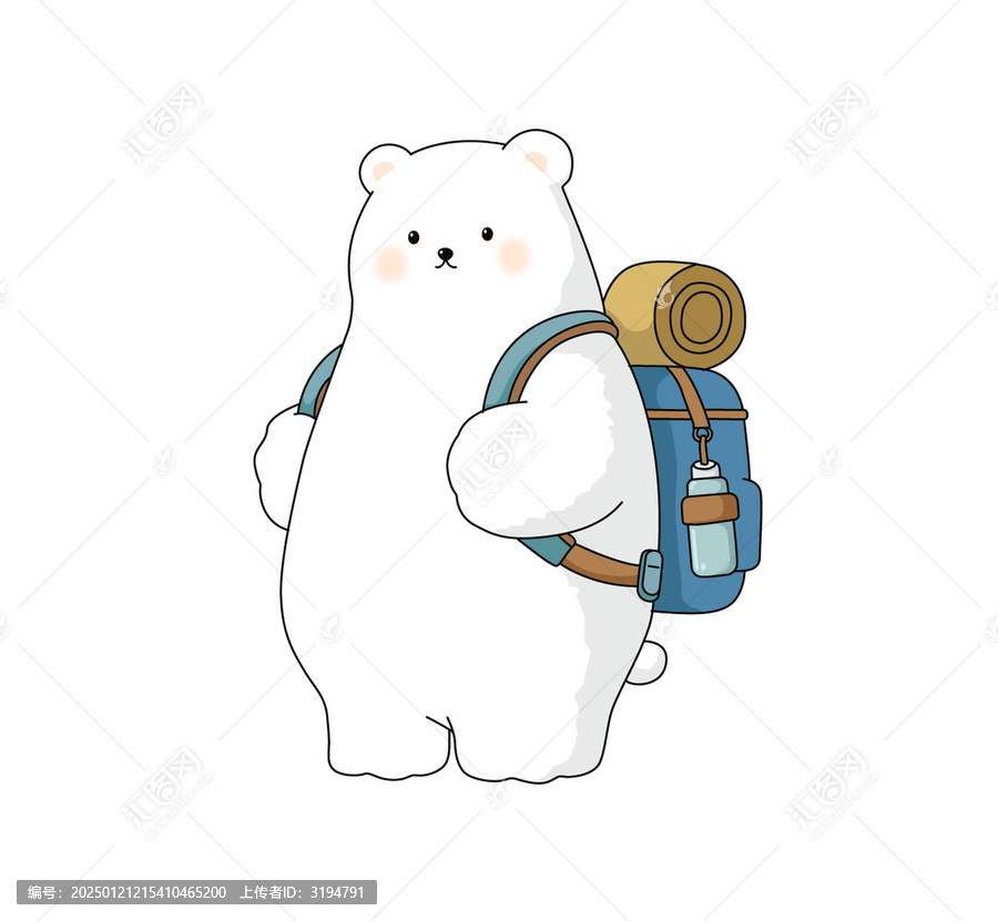 白熊卡通插畫