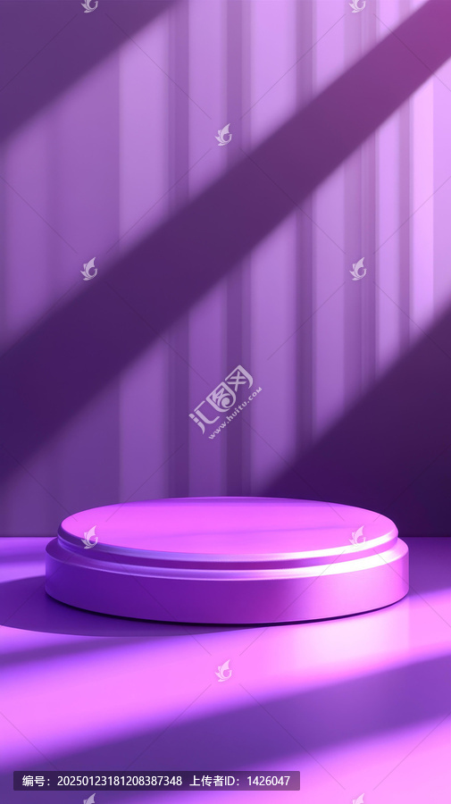 紫色產(chǎn)品展示臺的極簡背景