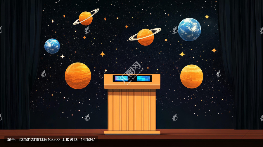 宇宙行星教育背景圖