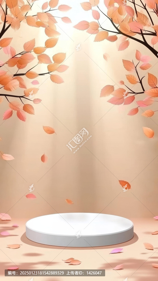 秋季落葉產(chǎn)品展示臺