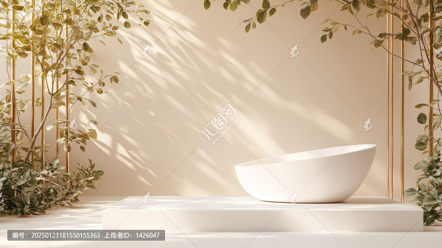 自然光下的簡(jiǎn)約展示臺(tái)