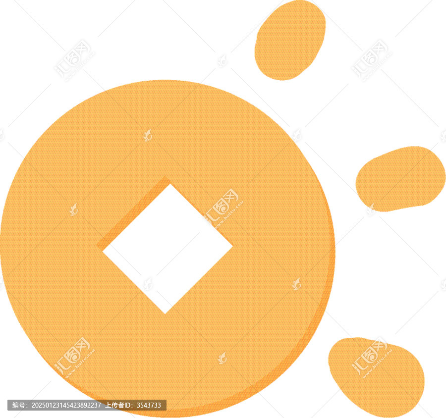 銅錢免扣元素插畫