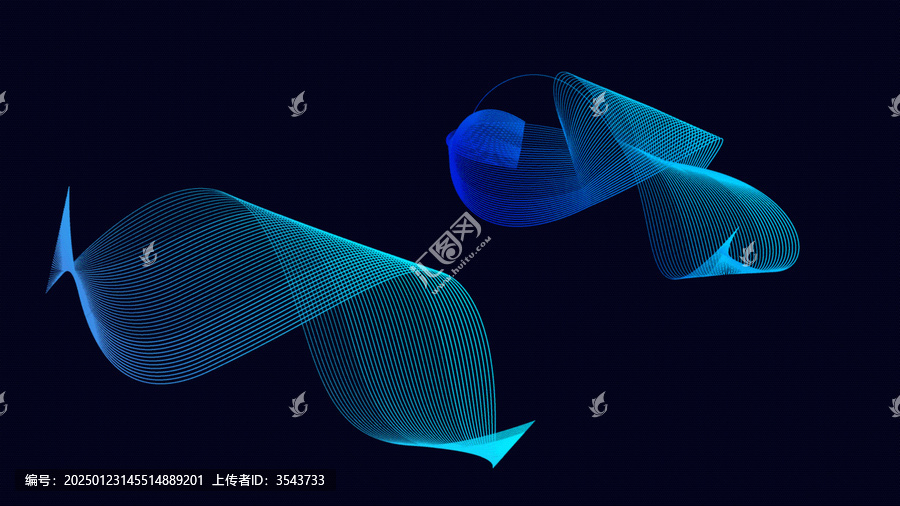 科技波浪線條免扣元素