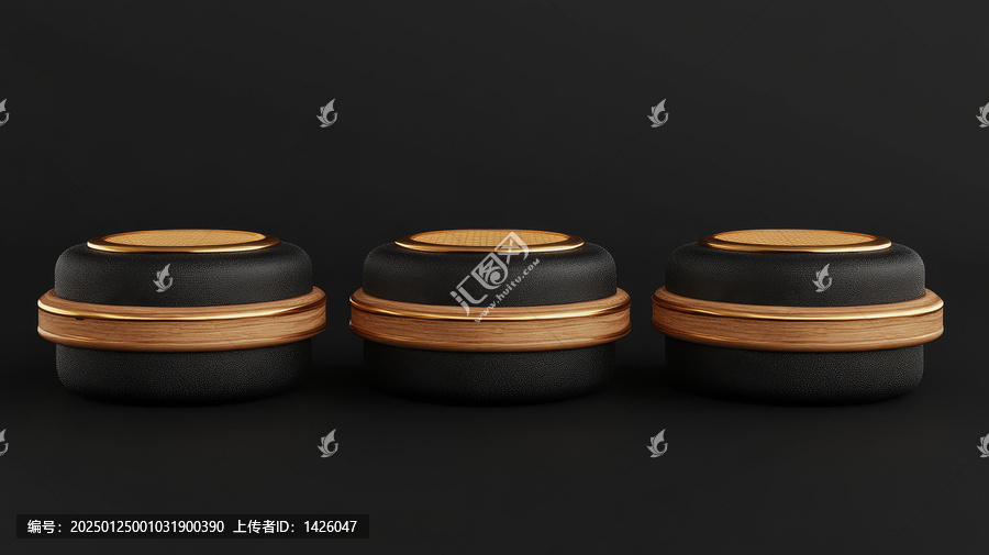 奢華黑色金色幾何物體