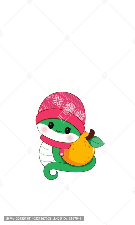 擬人卡通蛇的心想事成形象設(shè)計