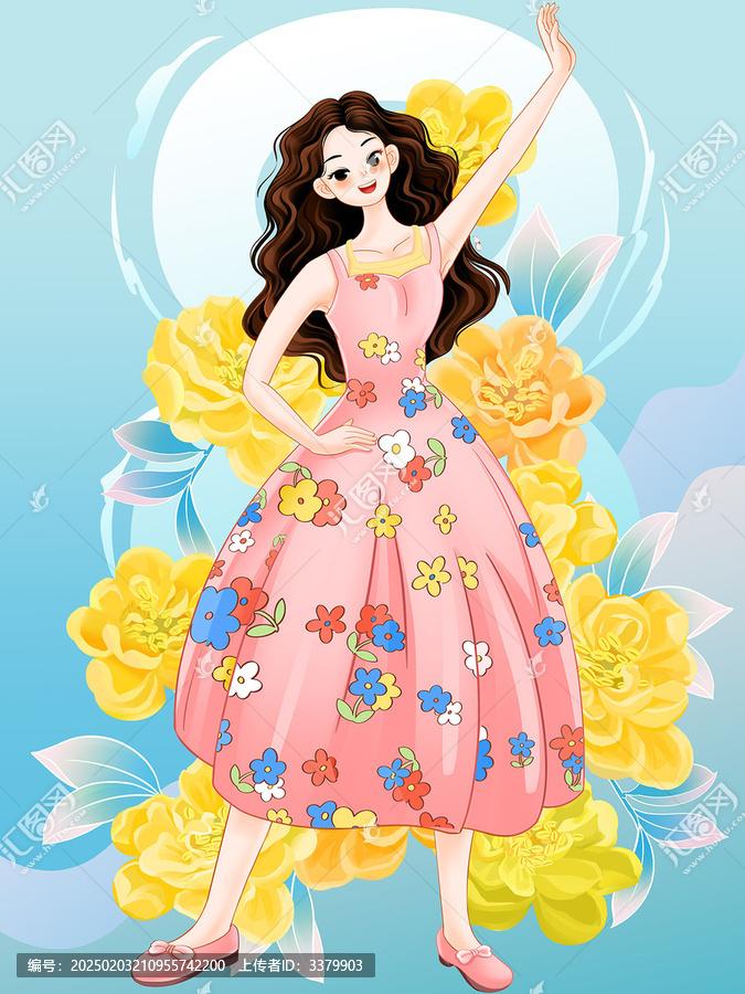女人少女美女黃玫瑰女神節(jié)婦女節(jié)香水禮品
