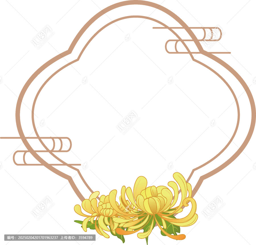 菊花矢量邊框