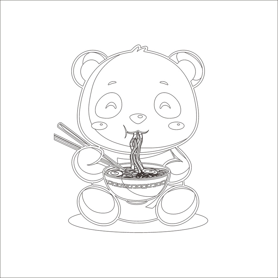 吃貨熊貓插畫