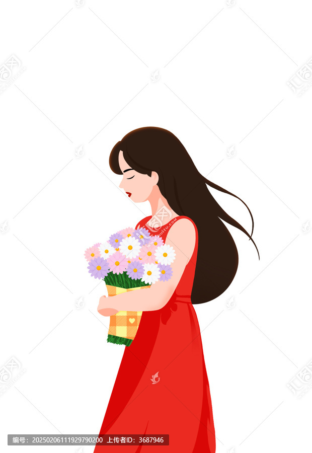 婦女節(jié)的扁平風(fēng)格婦女形象設(shè)計之免摳素材