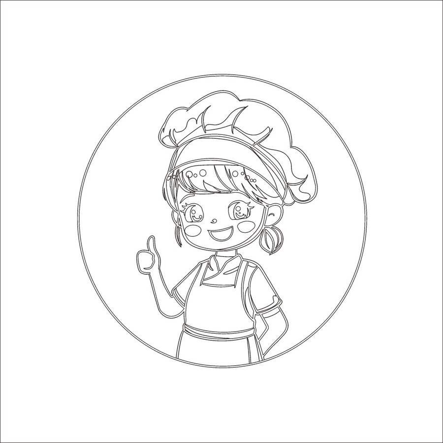 卡通廚師點(diǎn)贊