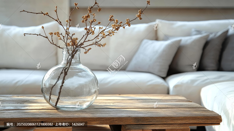 鄉(xiāng)村風(fēng)格客廳擺設(shè)干花裝飾